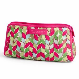 Trina Turk Vibrant Pink and Green Cosmetic Bag